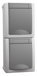 Розетка силовая Panasonic Pacific (WPTC48502GR-RU) откр. зазем. штор. IP54 серый (упак.:1шт)