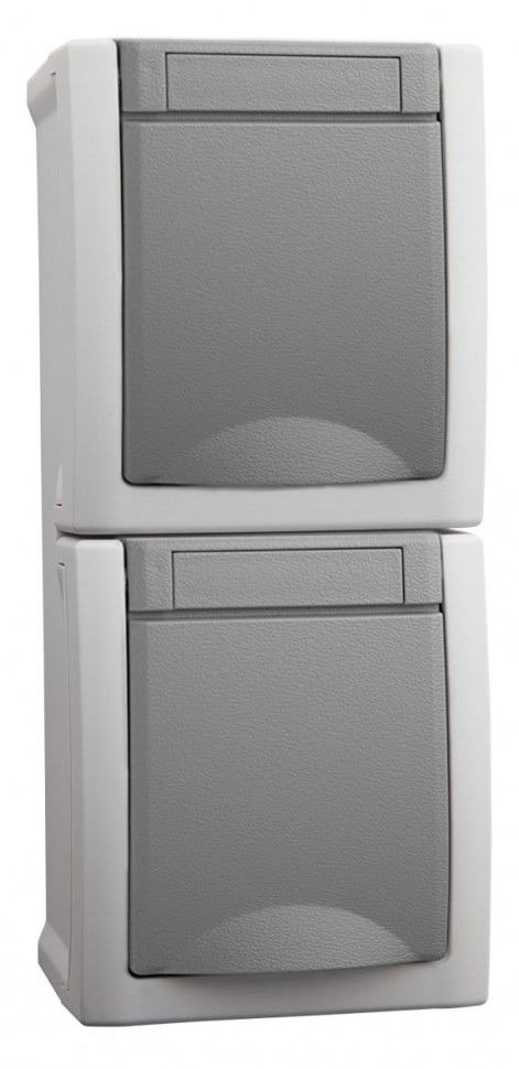 Розетка силовая Panasonic Pacific (WPTC48502GR-RU) откр. зазем. штор. IP54 серый (упак.:1шт)