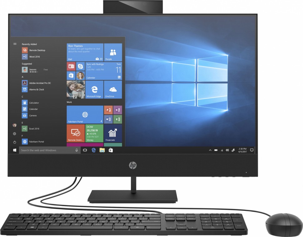 Моноблок HP ProOne 440 G6 23.8" Full HD i3 10300T (3)/4Gb/1Tb 7.2k/UHDG 630/DVDRW/CR/Windows 10 Professional 64/GbitEth/90W/клавиатура/мышь/Cam/черный 1920x1080