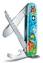 Нож перочинный Victorinox My First Victorinox Dolphin Edition (0.2373.E1) 84мм 9функций голубой/рисунок карт.коробка