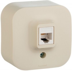 Розетка компьютерная Legrand Quteo (782254) откр. слоновая кость