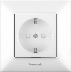 Розетка силовая Panasonic Arkedia Slim (WNTC02122WH-RU) скрыт. зазем. штор. IP20 белый (упак.:1шт)