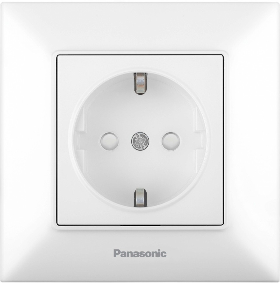 Розетка силовая Panasonic Arkedia Slim (WNTC02122WH-RU) скрыт. зазем. штор. IP20 белый (упак.:1шт)
