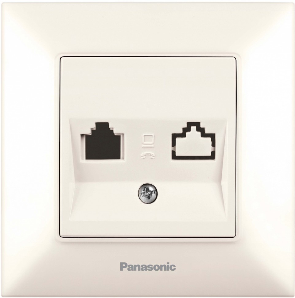Розетка компьютерная/телефонная Panasonic Arkedia Slim (WNTC04122BG-RU) скрыт. IP20 бежевый (упак.:1шт)