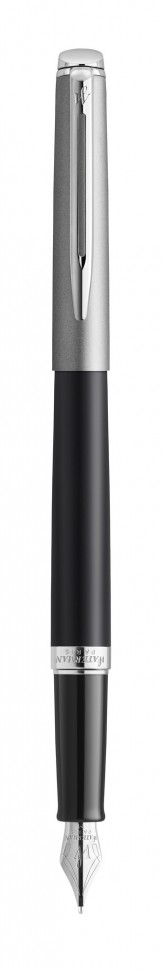Ручка перьевая Waterman Hemisphere (2146578) Matte SS Black CT F перо сталь нержавеющая подар.кор.