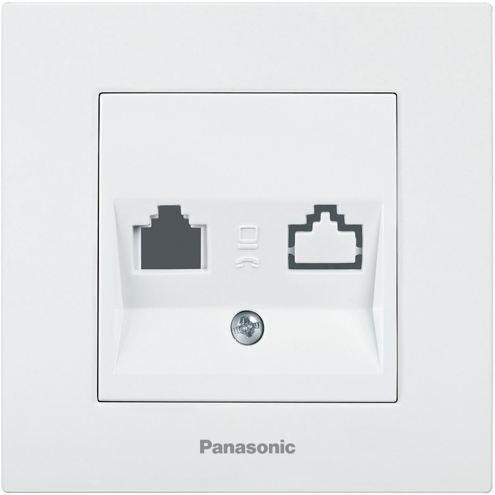 Розетка компьютерная/телефонная Panasonic Karre Plus (WKTC04122WH-RU) скрыт. IP20 белый (упак.:1шт)