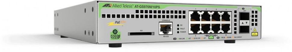 Коммутатор Allied Telesis AT-GS970M/10PS-50 8G 2SFP 8PoE 4PoE+ 124W управляемый