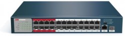 Коммутатор Hikvision DS-3E0326P-E/M(B) 25x100Mb 1SFP 24PoE+ 225W неуправляемый