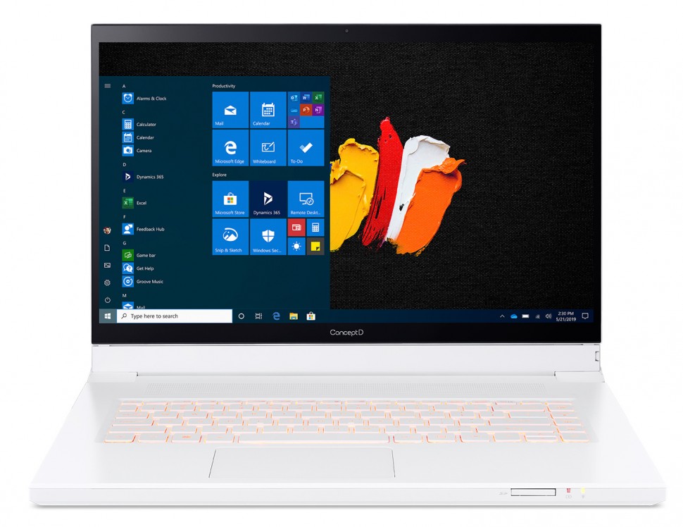 Трансформер Acer ConceptD 7 Ezel CC715-71-70X8 Core i7 10750H/32Gb/SSD1Tb+1Tb/NVIDIA GeForce RTX 2080 Super 8Gb/15.6"/IPS/Touch/UHD (3840x2160)/Windows 10 Professional 64/white/WiFi/BT/Cam