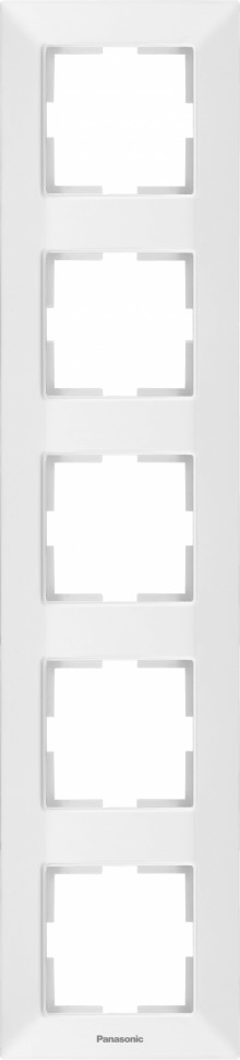 Рамка Panasonic Arkedia Slim WNTF08152WH-RU 5x вертикальный монтаж пластик белый (упак.:1шт)