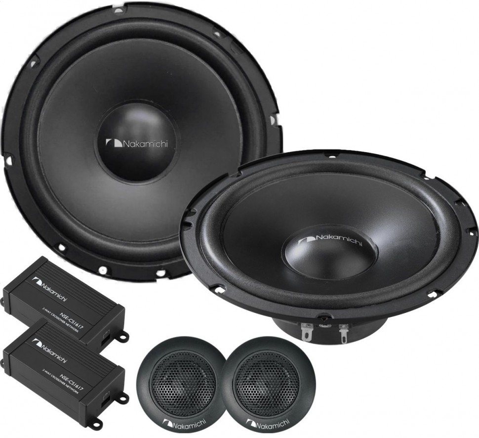 Колонки автомобильные Nakamichi NAK-NSE-CS1617 200Вт 87дБ 4Ом 16.5см (6 1/2дюйм) компонентные двухполосные