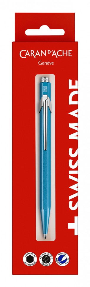 Ручка шариковая Carandache Office 849 Metal-X (849.771) бирюзовый M синие чернила блистер