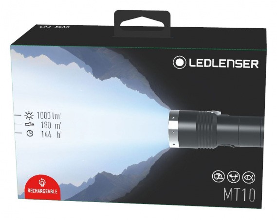 Фонарь ручной Led Lenser MT10 черный лам.:светодиод. CR18650x1 (500843)
