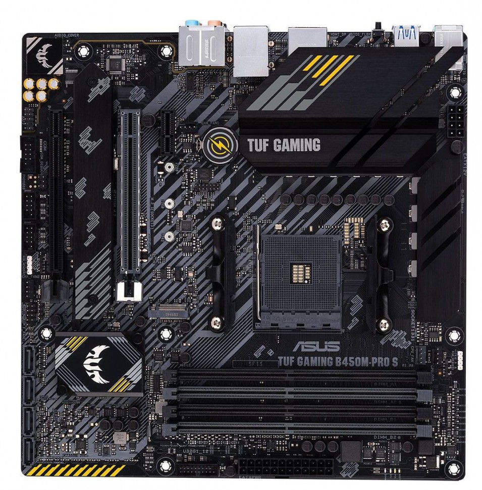 Материнская плата Asus TUF GAMING B450M-PRO S Soc-AM4 AMD B450 4xDDR4 mATX AC`97 8ch(7.1) 2.5Gg RAID+HDMI+DP