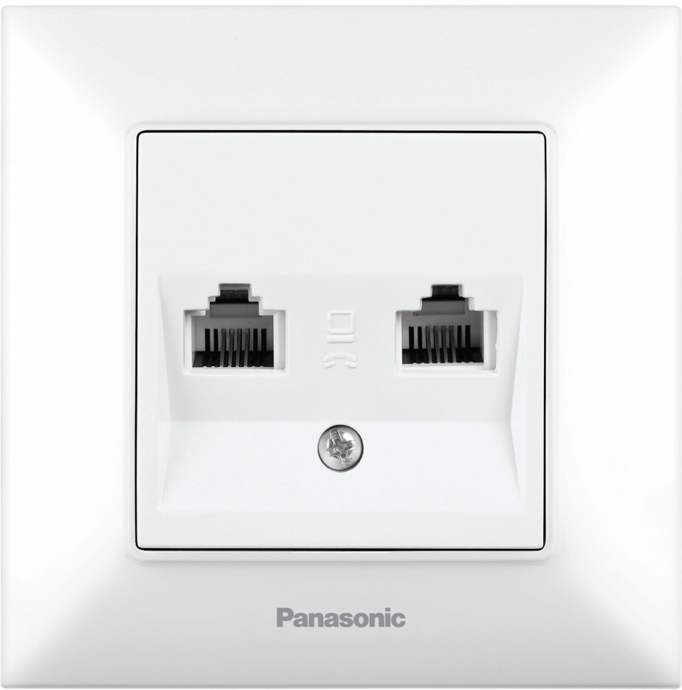 Розетка телефонная Panasonic Arkedia Slim (WNTC04032WH-RU) скрыт. IP20 белый (упак.:1шт)