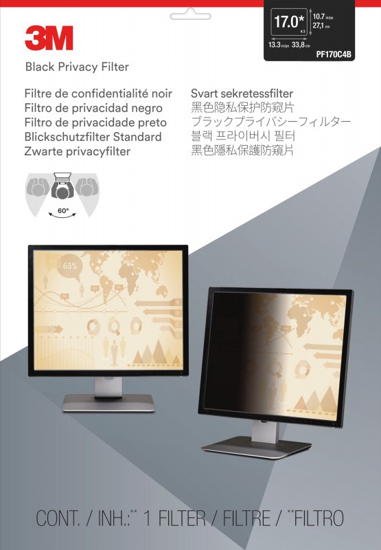 Экран защиты информации для монитора 3M PF170C4B (7000022830) 17" черный