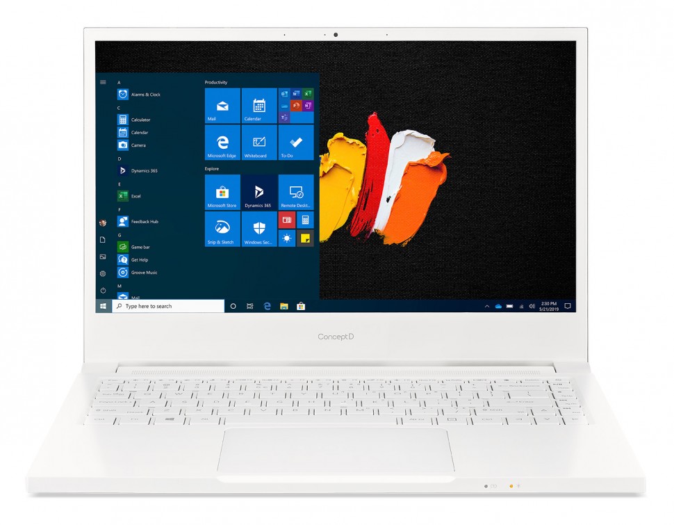 Ноутбук Acer ConceptD 3 Pro CN314-72P-76HL Core i7 10750H/16Gb/SSD1Tb/NVIDIA GeForce T1000 4Gb/14"/IPS/FHD (1920x1080)/Windows 10 Professional/white/WiFi/BT/Cam