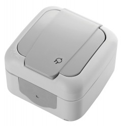 Розетка силовая Panasonic Palmiye (90555508-RU) откр. зазем. IP54 серый (упак.:1шт)