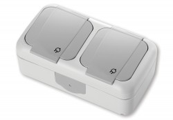 Розетка силовая Panasonic Palmiye (90555588-RU) откр. зазем. крыш. IP54 серый (упак.:1шт)