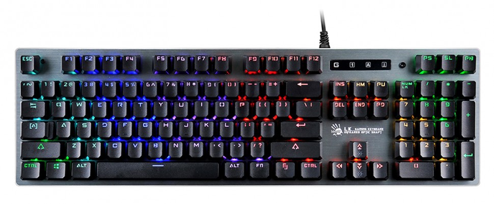 Клавиатура A4Tech Bloody B765 механическая серый USB for gamer LED