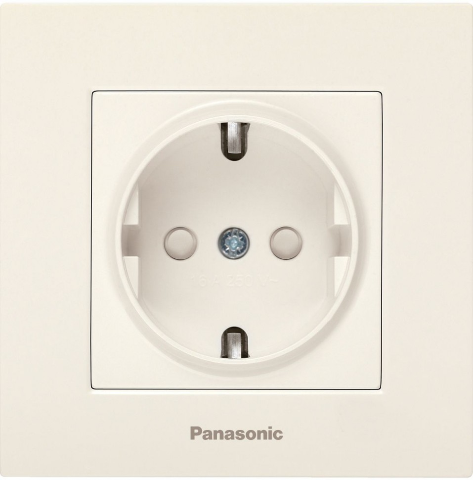 Розетка силовая Panasonic Karre Plus (WKTC02122BG-RU) скрыт. зазем. штор. IP20 бежевый (упак.:1шт)