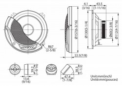 Колонки автомобильные Kenwood KFC-E130P 250Вт 91дБ 4Ом 13см (5дюйм) компонентные двухполосные