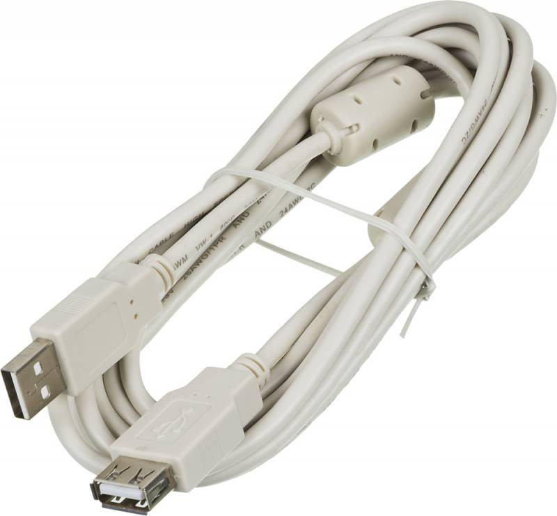 Кабель-удлинитель Ningbo USB A(m) USB A(f) 3м феррит.кольца блистер
