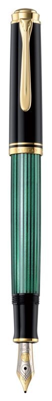 Ручка перьевая Pelikan Souveraen M 400 (PL994848) черный/зеленый EF перо золото 14K покрытое родием подар.кор.