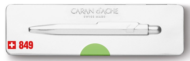 Ручка шариковая Carandache Office Popline (849.730) Green Fluo M синие чернила подар.кор.