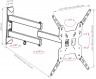 Кронштейн для телевизора Kromax OPTIMA-408 черный 22"-65" макс.30кг настенный поворотно-выдвижной и наклонный