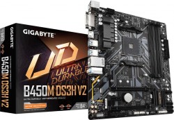 Материнская плата Gigabyte B450M DS3H V2 Soc-AM4 AMD B450 4xDDR4 mATX AC`97 8ch(7.1) GbLAN RAID+DVI+HDMI