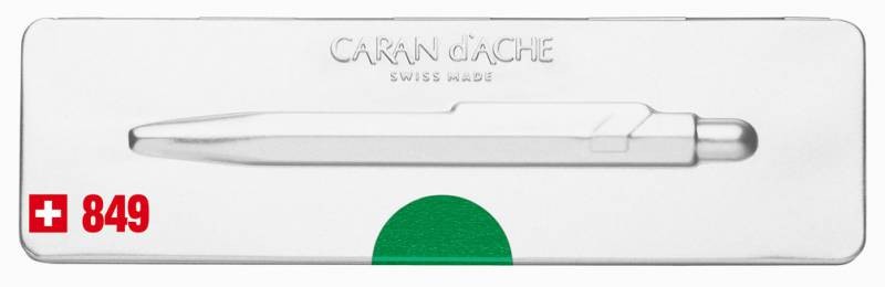 Ручка шариковая Carandache Office Popline Metal-X (849.712) Green Metallic M синие чернила подар.кор.