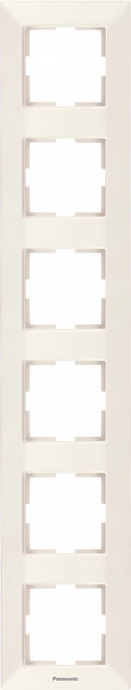 Рамка Panasonic Arkedia Slim WNTF08162BG-RU 6x вертикальный монтаж пластик бежевый (упак.:1шт)