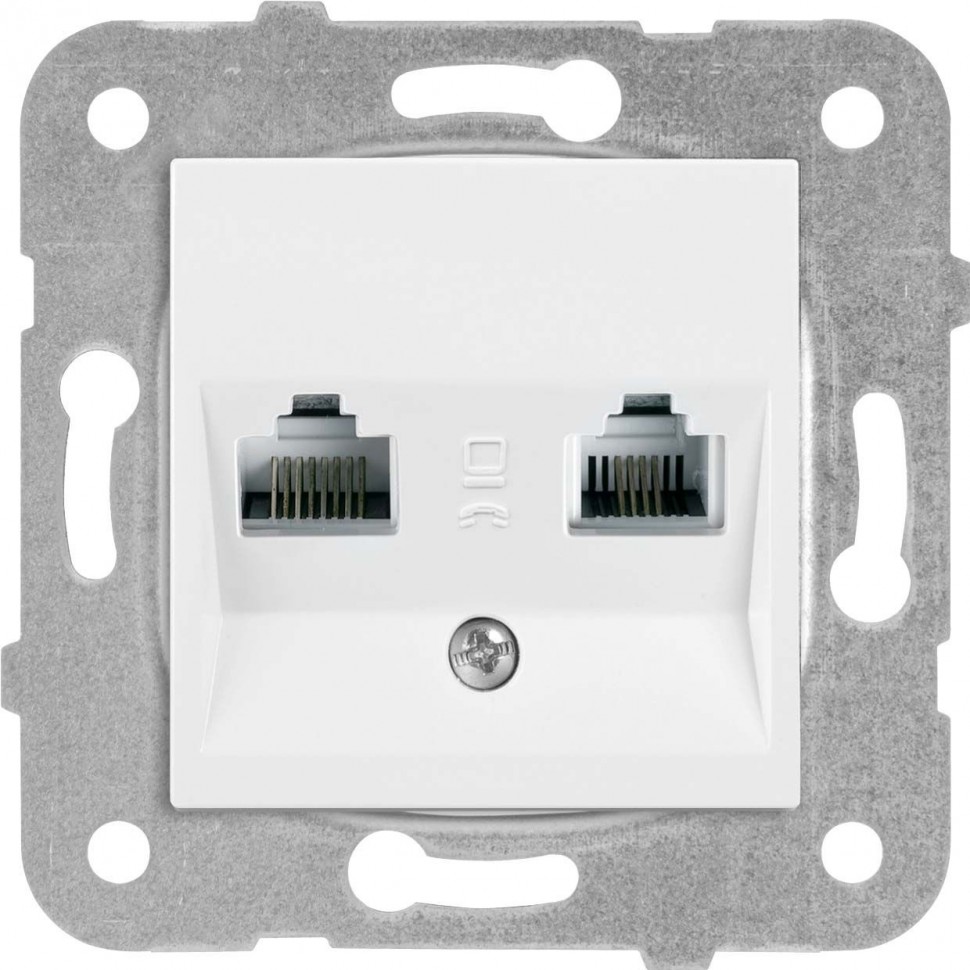 Розетка компьютерная/телефонная Panasonic Karre Plus & Arkedia Slim (WKTT04092WH-RU) скрыт. IP20 белый (упак.:1шт)