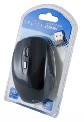 Мышь Оклик 455MW черный оптическая (1600dpi) беспроводная USB (5but)