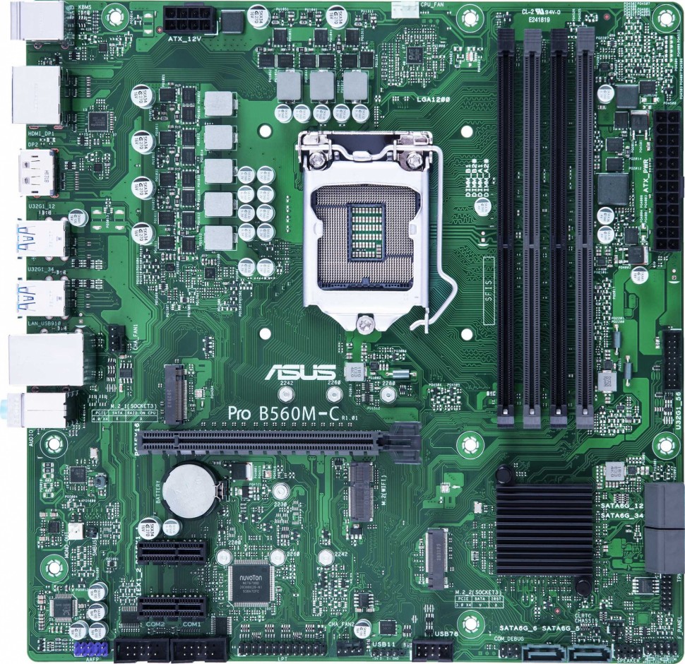 Материнская плата Asus PRO B560M-C/CSM Soc-1200 Intel B560 4xDDR4 mATX AC`97 8ch(7.1) GbLAN+HDMI+DP