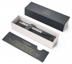Ручка шариковая Parker Urban Core K309 (1931580) Metro Metallic CT M синие чернила подар.кор.