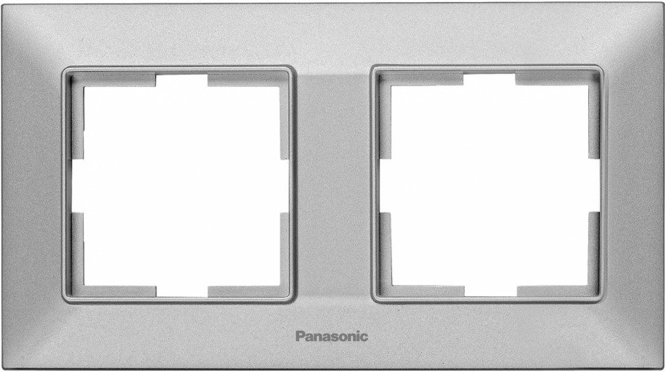 Рамка Panasonic Arkedia Slim WNTF08022SL-RU 2x горизонтальный монтаж пластик серебро (упак.:1шт)