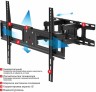 Кронштейн для телевизора Arm Media LCD-418 черный 32"-65" макс.35кг настенный поворотно-выдвижной и наклонный