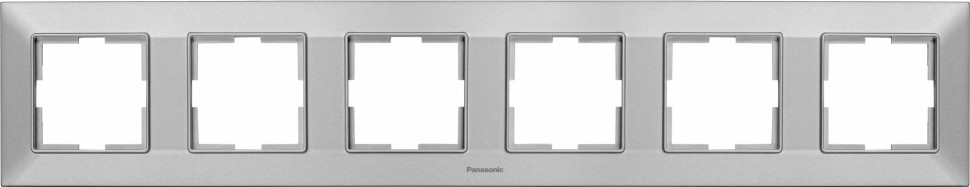 Рамка Panasonic Arkedia Slim WNTF08062SL-RU 6x горизонтальный монтаж пластик серебро (упак.:1шт)