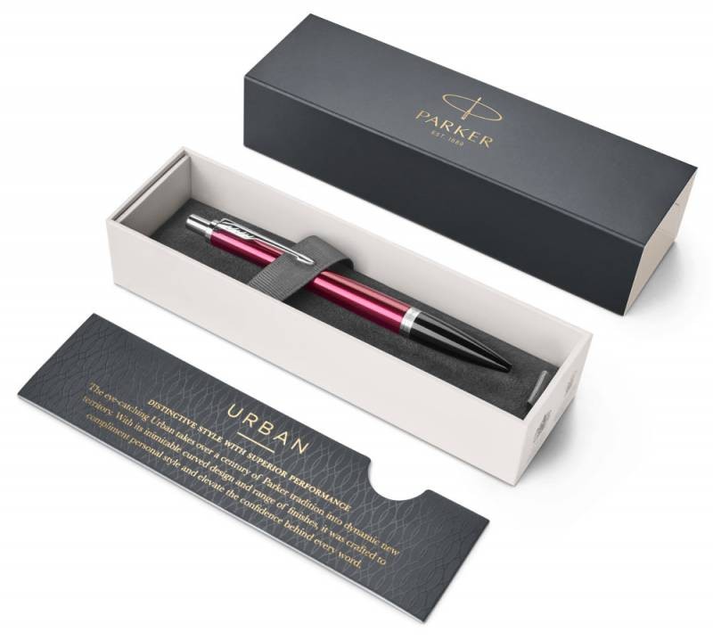 Ручка шариковая Parker Urban Core K309 (1931582) Vibrant Magenta CT M синие чернила подар.кор.