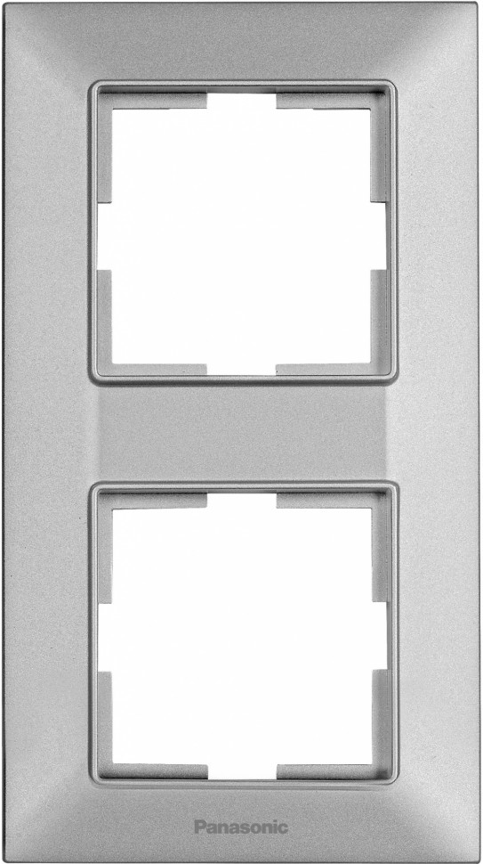Рамка Panasonic Arkedia Slim WNTF08122SL-RU 2x вертикальный монтаж пластик серебро (упак.:1шт)