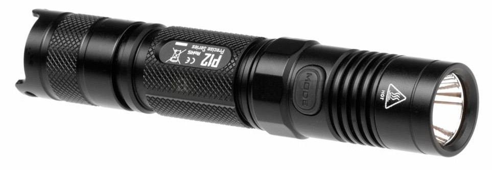 Фонарь ручной Nitecore P12 черный лам.:светодиод. 18650/CR123x2