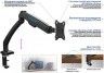 Кронштейн для мониторов ЖК Kromax OFFICE-8 черный 15"-32" макс.8кг настольный поворот и наклон верт.перемещ.