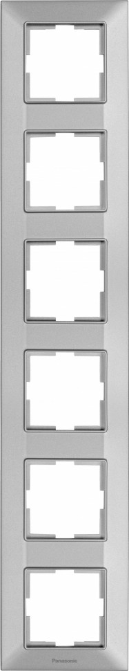 Рамка Panasonic Arkedia Slim WNTF08162SL-RU 6x вертикальный монтаж пластик серебро (упак.:1шт)