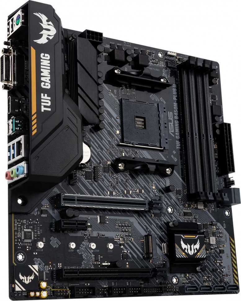 Материнская плата Asus TUF GAMING B450M-PLUS II Soc-AM4 AMD B450 4xDDR4 mATX AC`97 8ch(7.1) GbLAN RAID+DVI+HDMI