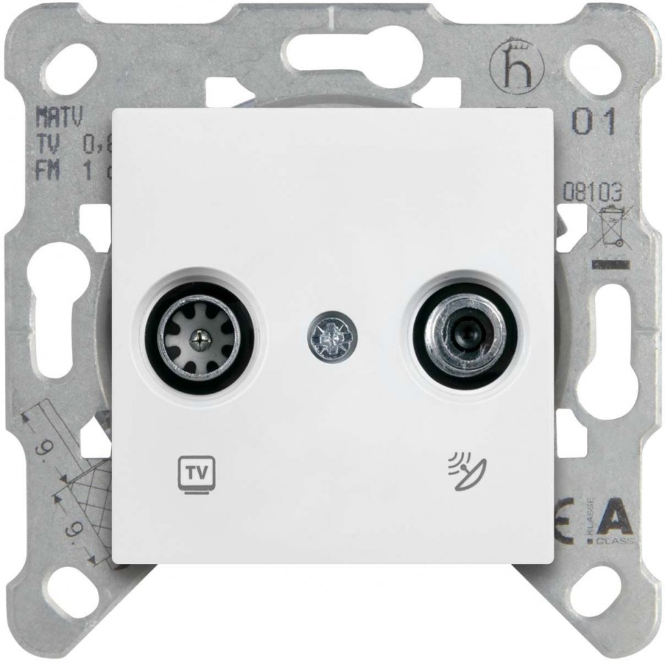 Розетка телевизионная Panasonic Karre Plus & Arkedia Slim (WKTT04602WH-RU) скрыт. IP20 белый (упак.:1шт)