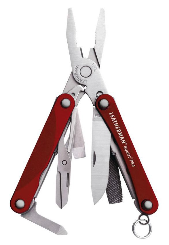 Мультитул Leatherman Squirt PS4 (831227) 55мм 9функций красный подар.коробка