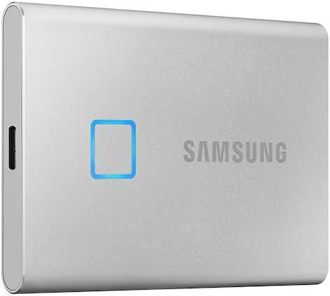 Накопитель SSD Samsung USB-C 2Tb MU-PC2T0S/WW T7 Touch 1.8" серый