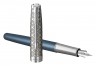 Ручка перьевая Parker Sonnet Premium F537 (2119743) Metal Blue CT F перо золото 18K подар.кор.